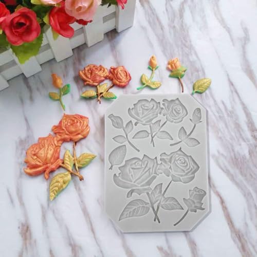 Silicone Fondant Mold 3 Pack - Rose, Bird & Butterfly Stems for Cake Decoration
