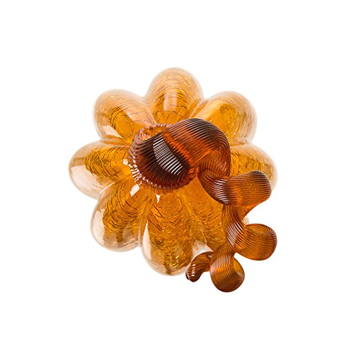 9.06-Inch Hand Blown Amber Glass Pumpkin for Fall Halloween Thanksgiving Decor - Variation of THIS listing