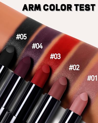 Black Velvet Matte Lipstick - Long-Lasting Waterproof Lip Color #05
