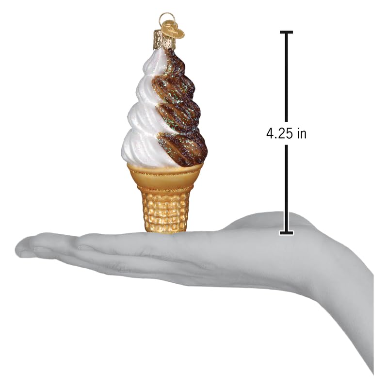 Christmas Glass Soft Serve Ice Cream Ornament - Chocolate & Vanilla Swirl