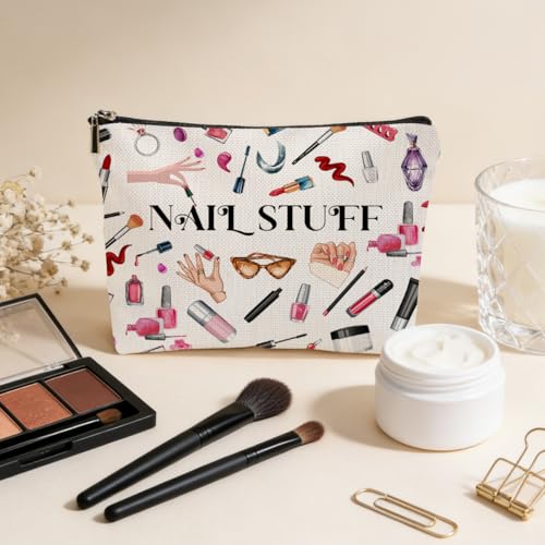 Multicolor Nail Tech Makeup Bag - Travel Organizer Cosmetic Pouch