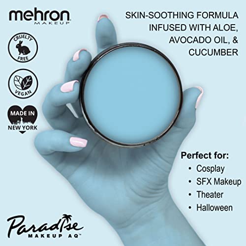 Mehron Paradise AQ Water-Activated Face & Body Paint - Light Blue 1.4oz - Professional Grade
