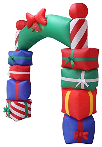 Inflatable Christmas Party Decorations Bundle - Gift Box Arch & Tree Set