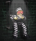 Animated Halloween Skull Prisoner with Infrared Sensor - Spooky Haunted House Decor