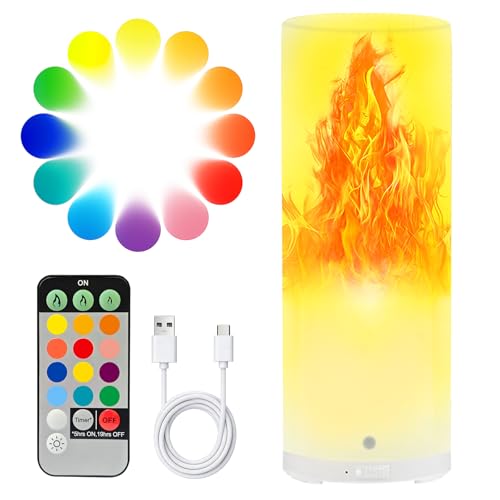 Rechargeable LED Flame Effect Light with Remote Waterproof White - Swingers