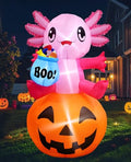 Outdoor Halloween Inflatable Axolotl Pumpkin with LED Lights - 5.2FT Yard Decor - Variation of THIS Listing