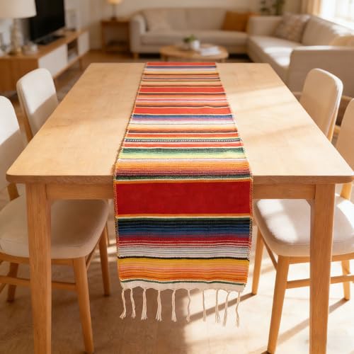 Mexican Table Runner 14x84 Inches Rainbow Colors Home & Party Decor