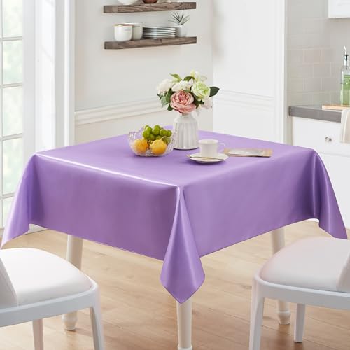 Light Purple Satin Table Cover - 60 x 120 Inches, Pack of 6 - Rectangular