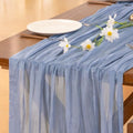 Dusty Blue Cheesecloth Table Runner 10ft for Wedding & Party Decor - Set of 6