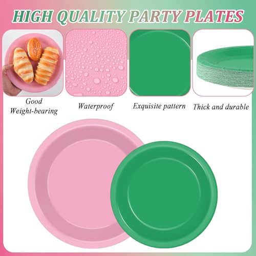 Pink and Green Witch Party Plates Napkins and Cutlery Set for Halloween Birthday Celebration - Serves 50 Guests