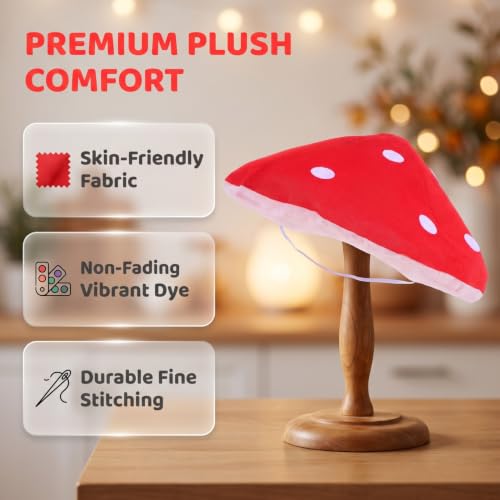 Kids Plush Mushroom Hat Set - Adorable Costume Party Props for Christmas & Photos