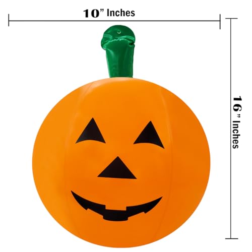 24-Pack Halloween Pumpkin Inflatable Decorations - Outdoor Party & Pool Decor, 16 Inch