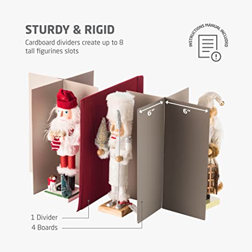 ZOBER Red Nutcracker Storage Containers - Christmas Figurine Organizer for Up to 8 Figurines