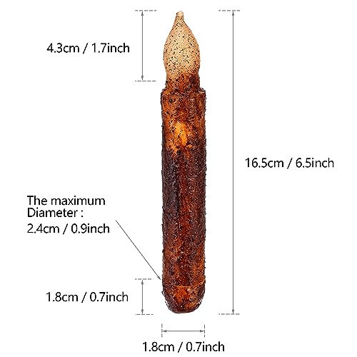 Brown Flameless Wax Pillar Candles Set - Drip Primitive LED Flickering Halloween & Party Decor