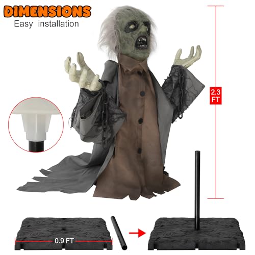 Halloween Animatronic Zombie Decoration with Sound Activation - Groundbreaker Prisoner