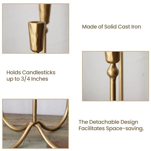 Large Iron 5-Arm Taper Candle Holder Candelabra for Dining & Weddings