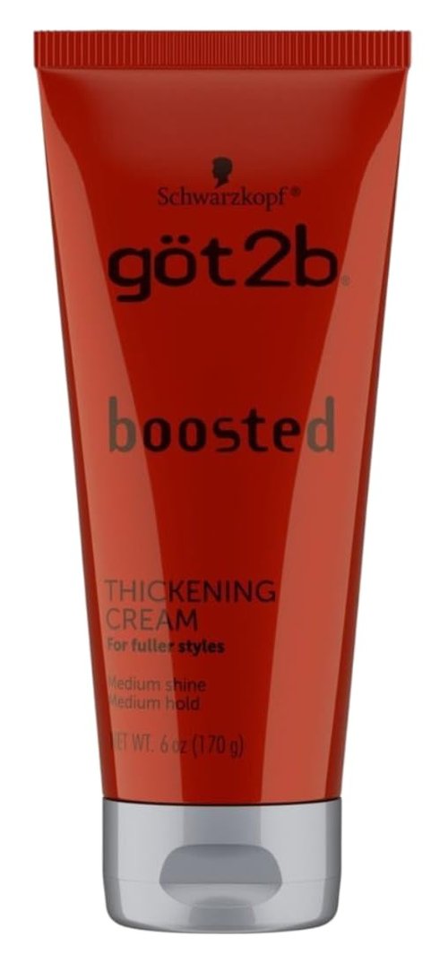 Got2B Boosted Hair Thickening Cream - Fuller Styles, Medium Shine & Hold | 6 Ounce - 3 Pack