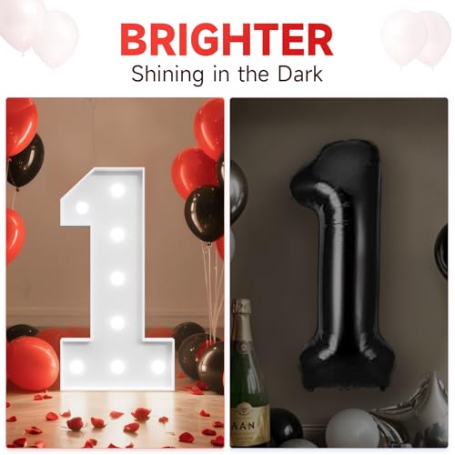 2.3FT Light Up Number 3 for Birthday Party Decor - Marquee Numeral