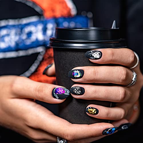 Halloween Skull Nail Charms Set - 70 3D Rhinestone Nail Art Decorations