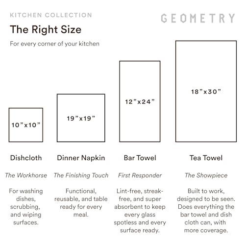 Geometry Leafy Microfiber Kitchen Towels - Quick Dry Dish Cloths, 2-Pack, 18 x 30 Inches