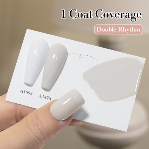 Double Rhythm 15ML Gel Polish - Sheer Gray White - Same Color, Soak Off Art Manicure