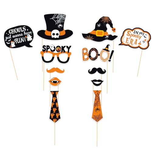 Halloween Ghost Photo Booth Props Set - Spooky Party Decorations, 30 Pieces