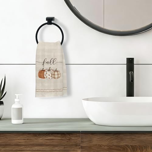 Country Fall Pumpkins Kitchen Dish Hand Towels - 16x24in - Decorative & Absorbent