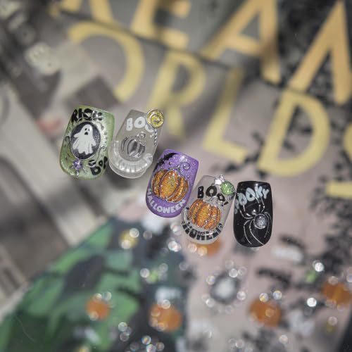 Halloween Ghost Pumpkin Nail Art Stickers 5D Embossed Self-Adhesive Nails