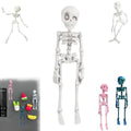 White Poseable Skeleton Fridge Magnet with Movable Joints - Funny Halloween Decor