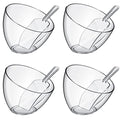 Clear Plastic Serving Bowls with Scoops Set - 25 oz Kitchen Partyware