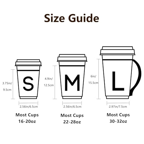 Large 32oz Neoprene Insulator Sleeve for Iced Coffee & Cold Drinks - Halloween Bow Design