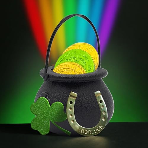 48-Pack Black Candy Cauldron Kettles for Party Decorations – Halloween & St. Patrick's Day