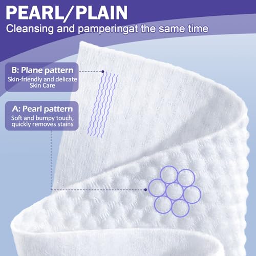 Disposable Face Towels 50 Count - Soft Cotton Makeup Remover Wipes for Skin & Cleansing