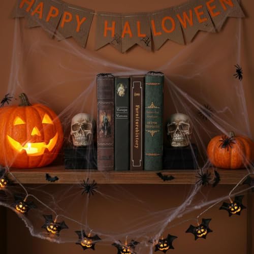 Heavy Gothic Skull Bookends Set of 2 - Black Resin Book Supports for Halloween & Decor