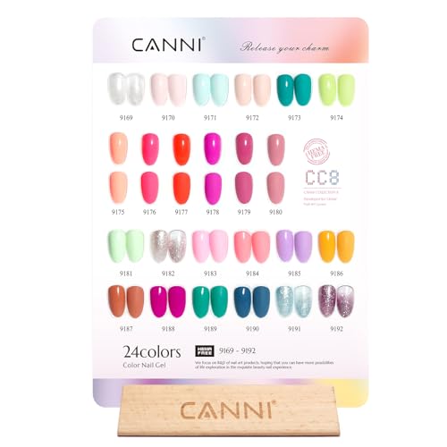 CANNI CC8 30-Piece Hema-Free Spring & Summer Gel Nail Polish Set - Pastel & Bright Variation