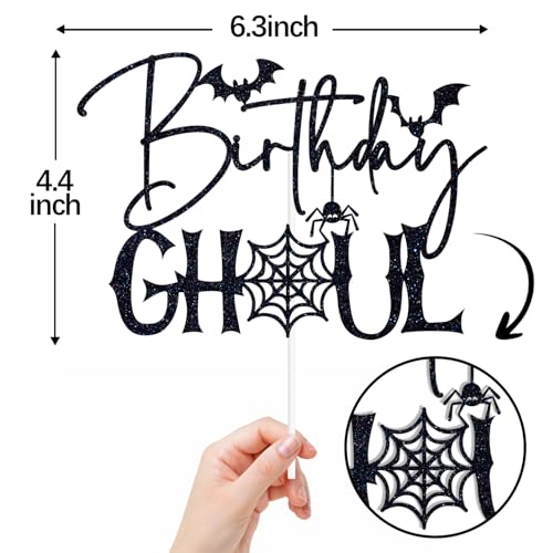 Halloween Spider Cake Topper with Glitters for Birthday and Party Decorations