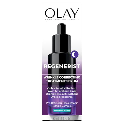 Olay Regenerist Resurfacing Retinol Serum, Renew, Anti-Wrinkle Serum for Women, Anti-Aging Skin Care, Advanced Night Repair, Fragrance-Free, Hexa-Repair Peptide & Pro-Retinol, 1.0oz