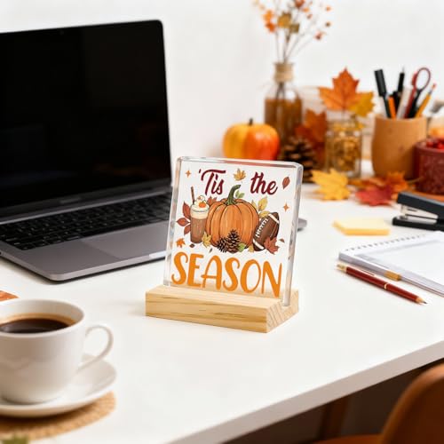 Fall Pumpkin Decor Wall Art Acrylic for Autumn Thanksgiving Office & Home