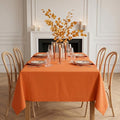 Persimmon Orange Linen Tablecloth 60 x 90 inches - Fete Rectangular