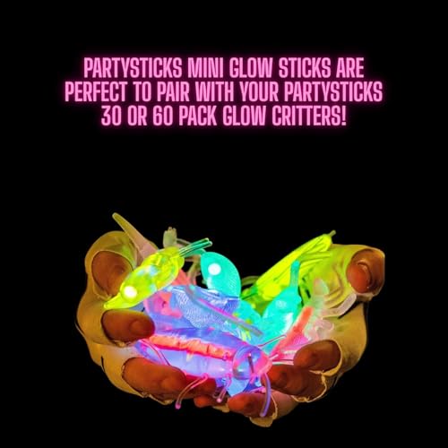 Mini Glow Sticks 100 Pack - Neon Light Party Favors for Easter, Weddings, Kids, Pool