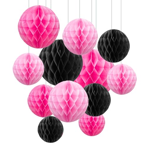 ZOOYOO 12Pcs 6" 10" Honeycomb Balls Decorations Hanging Tissue Paper