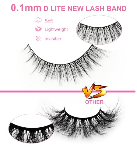 Natural Look False Eyelashes 10mm Short Wispy Lashes for Daily Wear