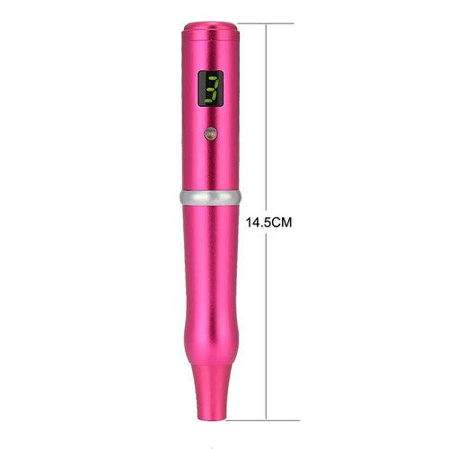 ALIWOD Permanent Makeup Pen Eyebrow Pen Tattoo Rotary Machine 10PCS Needles For Eyebrows,Eyeliners, Lips And Small-Tattoo(Rose red) AP657R
