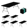 Rectangle Tablecloth for 4ft Folding Tables - Black 30x48 Inches, Pack of 6