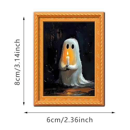 Halloween Ghost Refrigerator Magnet with Candle Art Style19 - Kitchen Decor