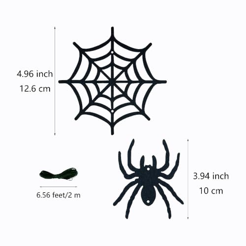 Halloween Felt Spider Web Garland Set - 7 Pack Hanging Spider Decorations