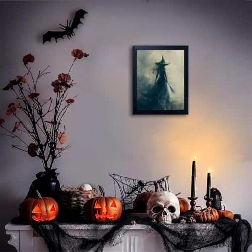 Gothic Witch Canvas Wall Art - Halloween Poster Print - 20x16 Variation
