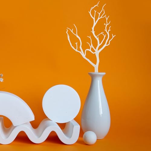 Artificial Antler Tree Branches - White, 13.76 Inch, Decorative Vase Fillers for Holiday & Event Decor