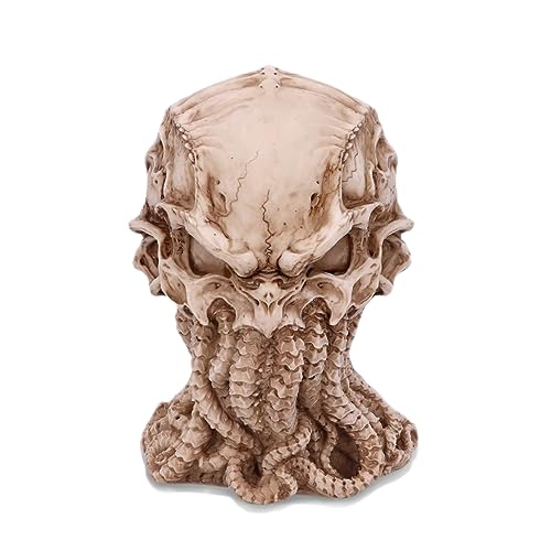 Cthulhu Skull Figurine for Halloween & Decor - White 6 Inch Mythical Sea God