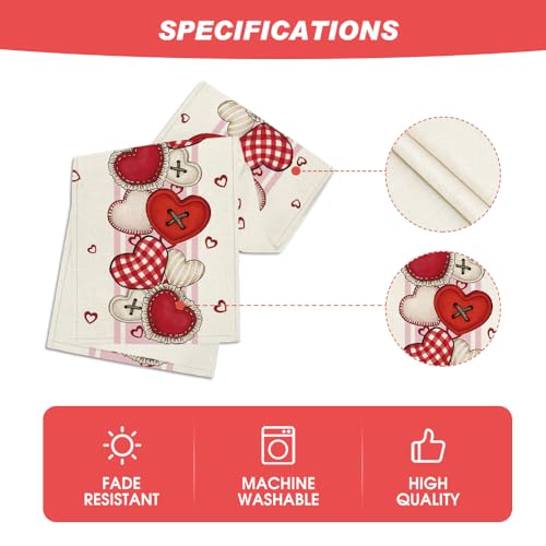 Hearts Valentine's Table Runner 13x72 Inch Pink Home Decor